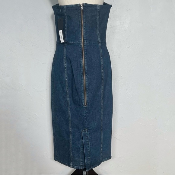 NWT Veronica Beard Denim Sheath Dress Size 12 Midi Liza - Picture 9 of 12